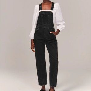 Abercrombie & Fitch High Rise Black Denim Overalls Women's Small